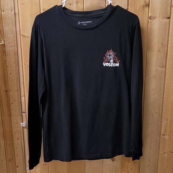 Vintage Black Volcom Graphic Long Sleeve Shirt - Size M - Picture 1 of 3